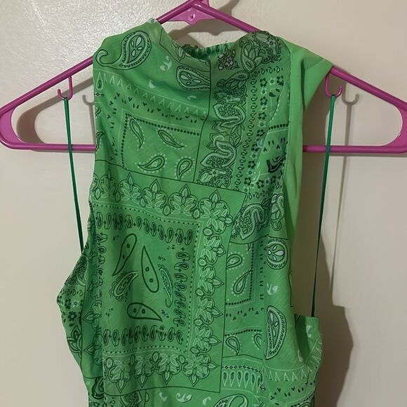 Amanda Uprichard green Samba Mini Dress LARGE NWT - Picture 2 of 6